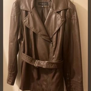 Good Looking Chocolate Brown Faux Leather Jacket size 2X